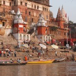 Indians bathing in the Ganges River at Varanasi web